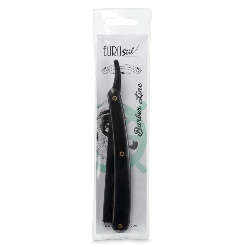 NAVALLA NEGRE BARBER LINE MÀNEC PLÀSTIC