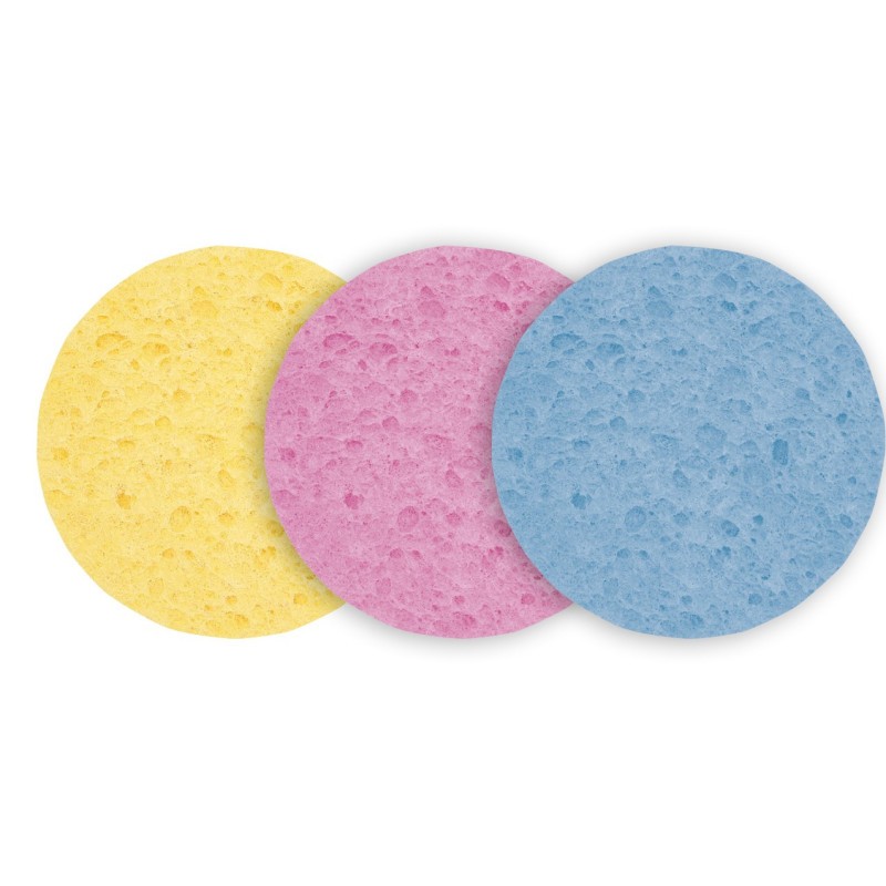 PACK DE 12 UNITATS ESPONJA DESMAQUILLATGE CEL·LULOSA 90MM