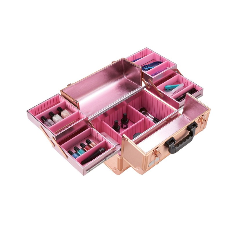 MALETA ALUMINI MAQUILLATGE ROSA GOLD 35X23