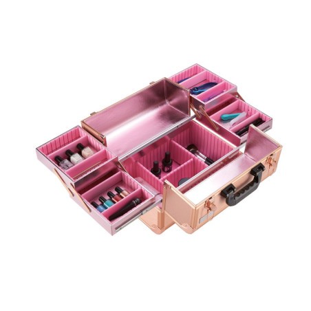 MALETA ALUMINI MAQUILLATGE ROSA GOLD 35X23