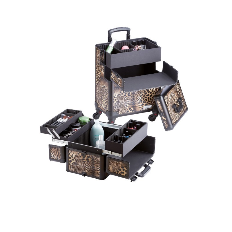 MALETA TROLLEY 4 COSSOS LLEOPARD 37X24