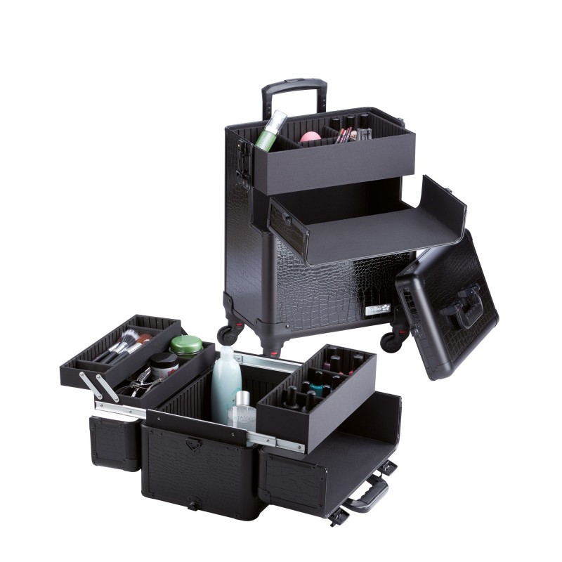 MALETA TROLLEY 4 COSSOS NEGRA 37X24