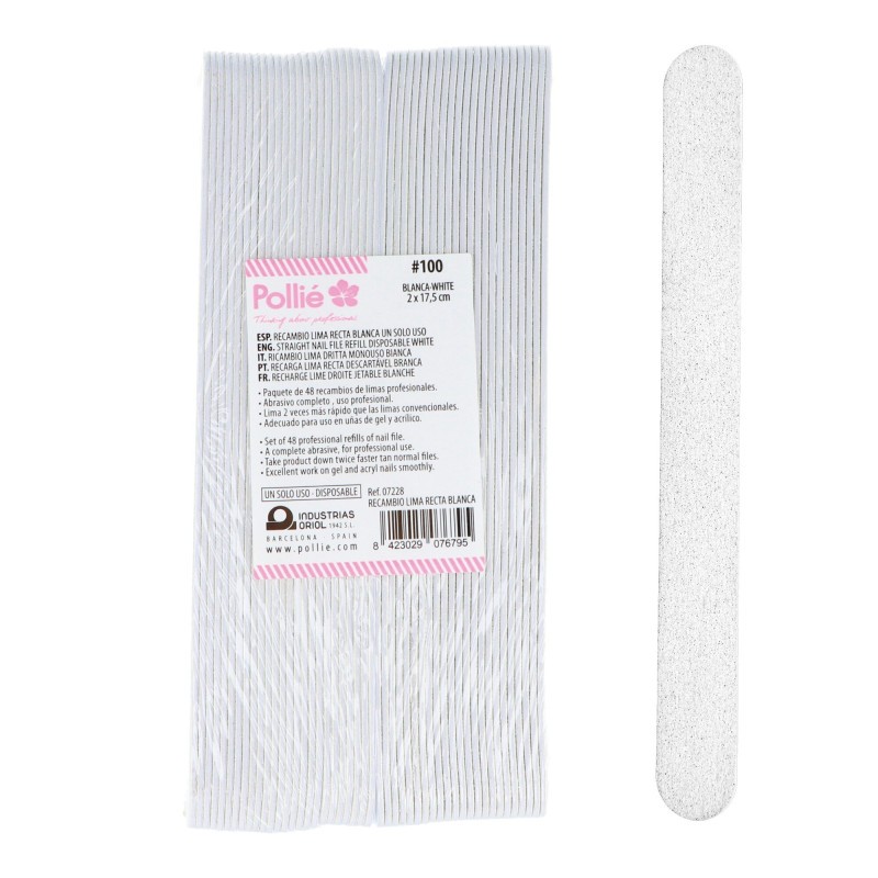 PACK 48 RECANVIS LIMA RECTA #100 BLANCA
