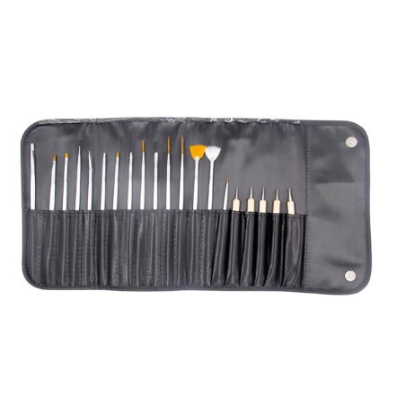 SET 15 PINZELLS NAIL ART + 5 DOBLE PUNTA METALL