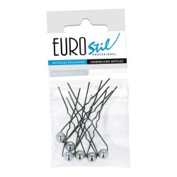 PACK DE 12 UNITATS BOSSA6 FORQUETES BRONZE ADORN PERLA PLATA GRAN