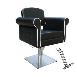 CADIRA STYLE NEGRA PEU QUADRAT AMB REPOSAPEUS