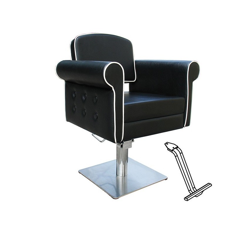 CADIRA STYLE NEGRA PEU QUADRAT AMB REPOSAPEUS