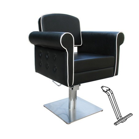 CADIRA STYLE NEGRA PEU QUADRAT AMB REPOSAPEUS