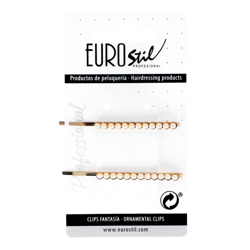 CLIP DAURAT AMB PERLES 2 UNITATS