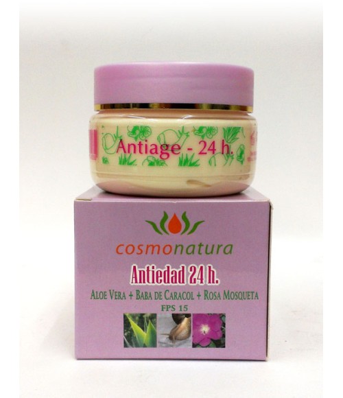 Crema Facial 24H (Àloe + Rosa Mosqueta + Bava de Caragol) 120 ml