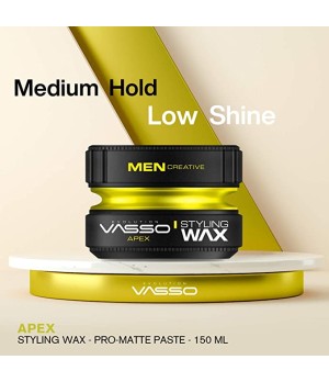 VASSO HAIR STYLING WAX PASTE APEX POMADA 150 ML.