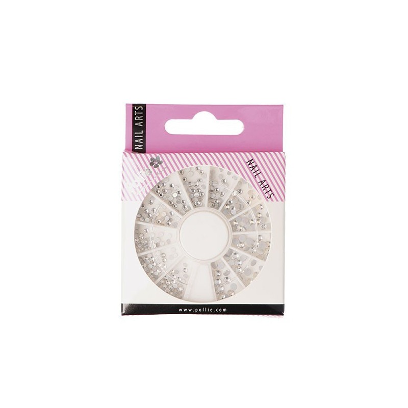 RODA DE NAIL ART STRASS Strass PRATA COR 144 UNIDADES