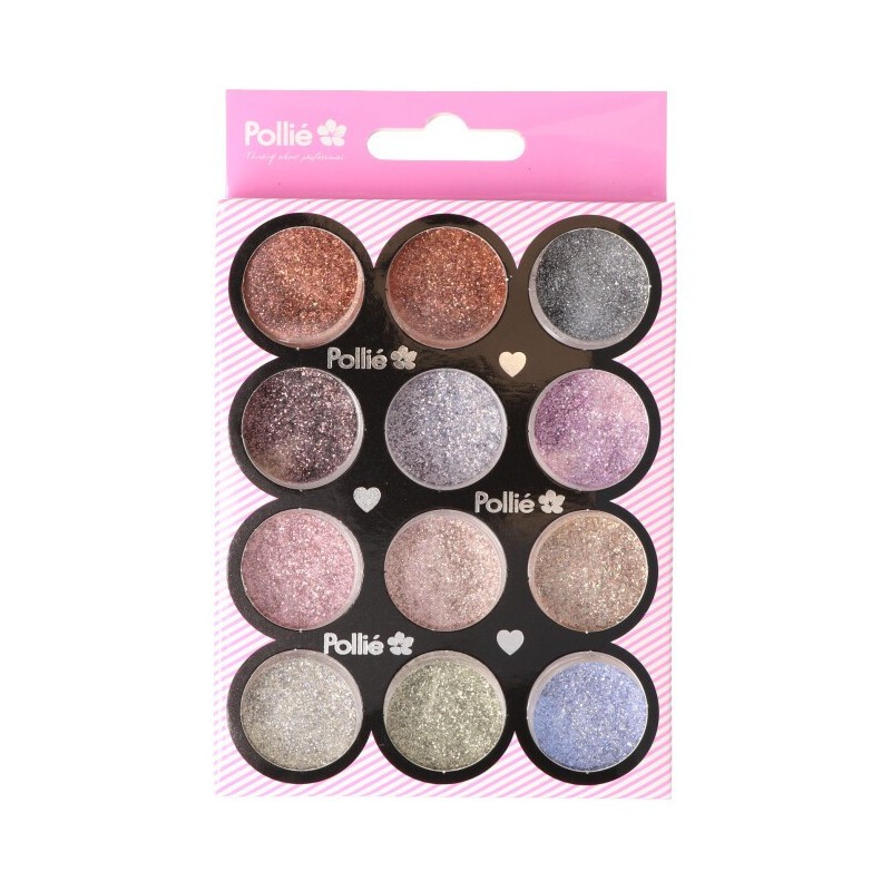 POUDRE DE SABLE POUR NAIL ART 1,5 GR. X 12 COULEURS Pollié - 1