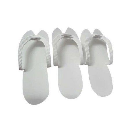 BOLSA DE 12 PARES DE ZAPATILLAS PEDICURA BLANCAS