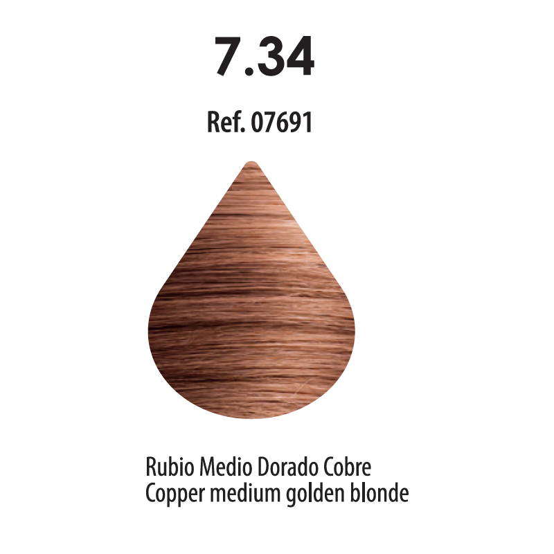 FRESH COLOUR Nº7.34 RUBIO MEDIO DORADO COBRE FREE AMMONIA
