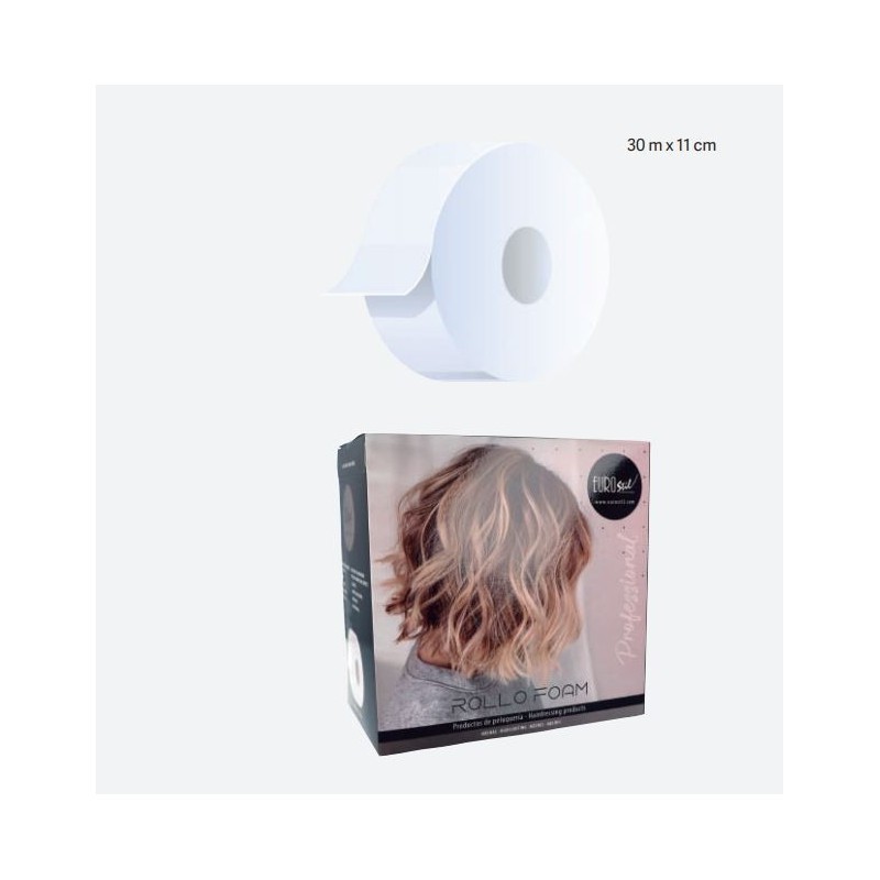 ROLLO FOAM PRE CORTADO PARA MECHAS 50 METROS 30 X 11CM.