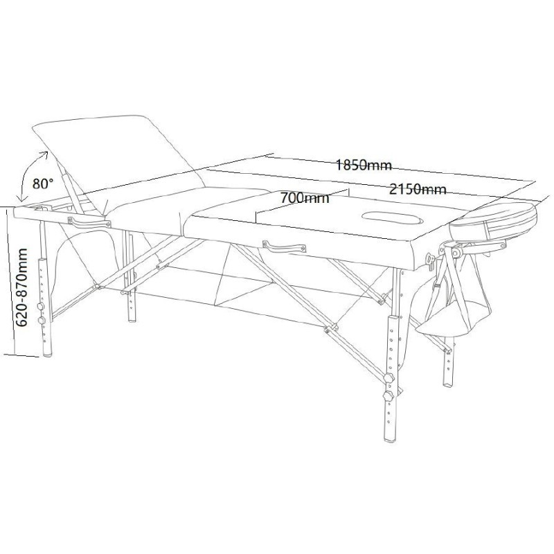 TABLE MASSAGE EN BOIS PORTABLE Eurostil - 2