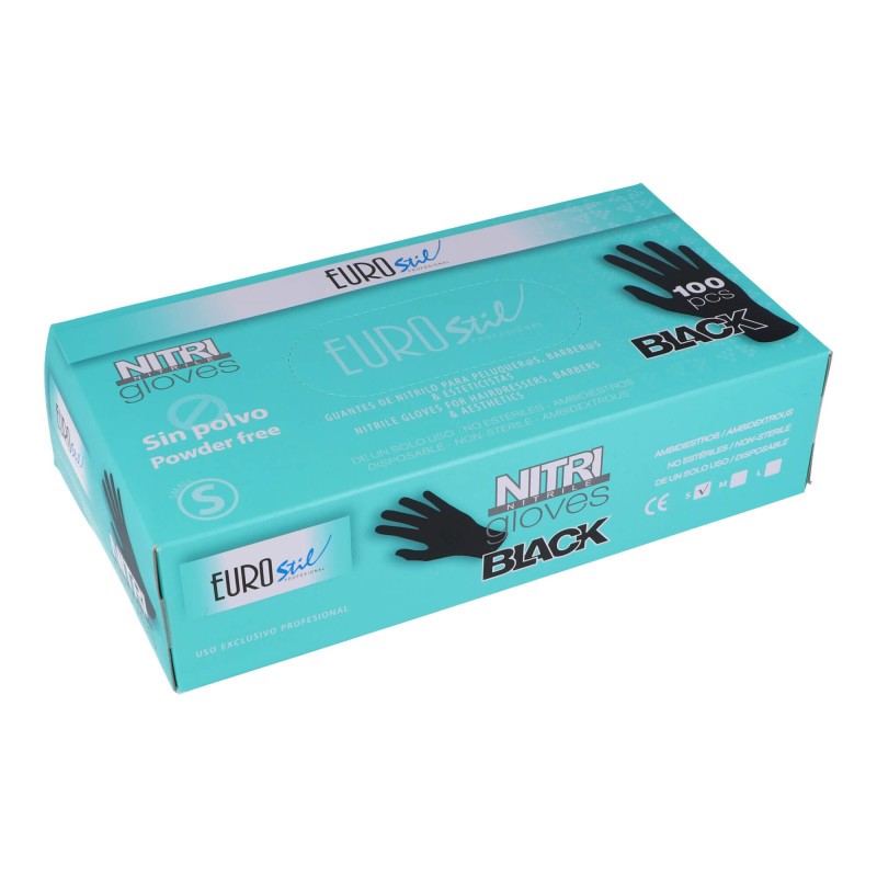 CONFEZIONE DA 100 GUANTI IN NITRILE NERO MEDIO