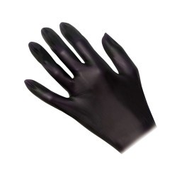 CAJA 100 GUANTES NITRILO NEGRO SIN POLVO : Talla - S