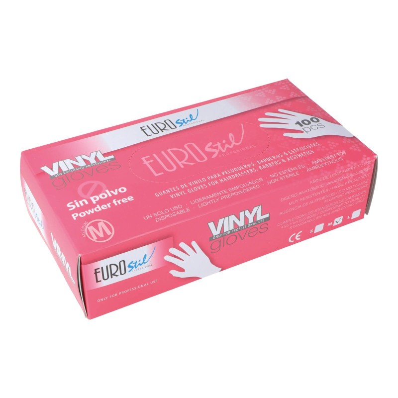 CAJA 100 GUANTES VINILO SIN POLVO : Talla - M