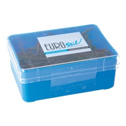 CAJA 200 CLIPS EUROSTIL MATE 65 MM : Color - Negro