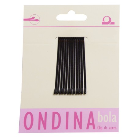 CARTON 12 CLIPS ONDINA BOLA 50 MM : Color - Negro