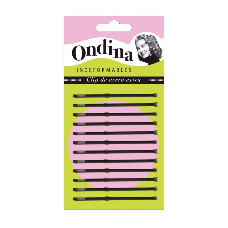 CARTON 12 U.CLIPS ONDINA 55 MM : Color - Negro