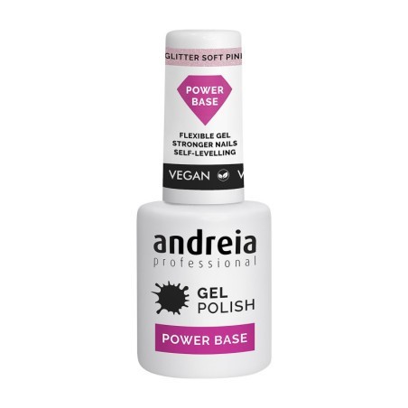 Andreia Professional Gel Polish Power Base Glitter Soft Pink 10 5 ml