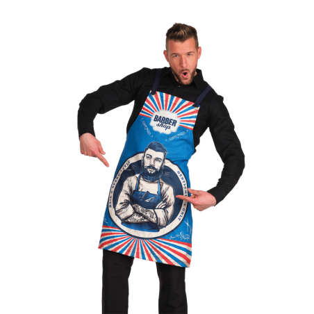 DELANTAL MODELO 32206444 BARBERSHOP AZUL