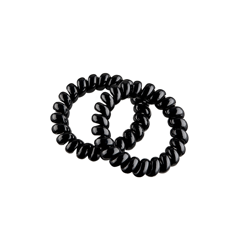 PACK MIT 2 GROSSEN SCHWARZEN SPIRALEN-GUMMIS 55MM