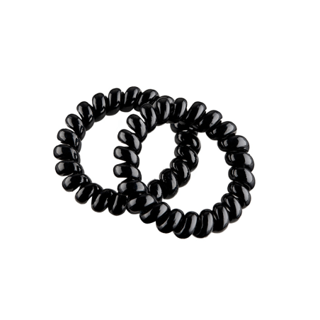 PACK MIT 2 GROSSEN SCHWARZEN SPIRALEN-GUMMIS 55MM