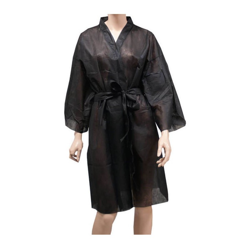 SACO DE 10 QUIMONOS DE USO ÚNICO PRETO