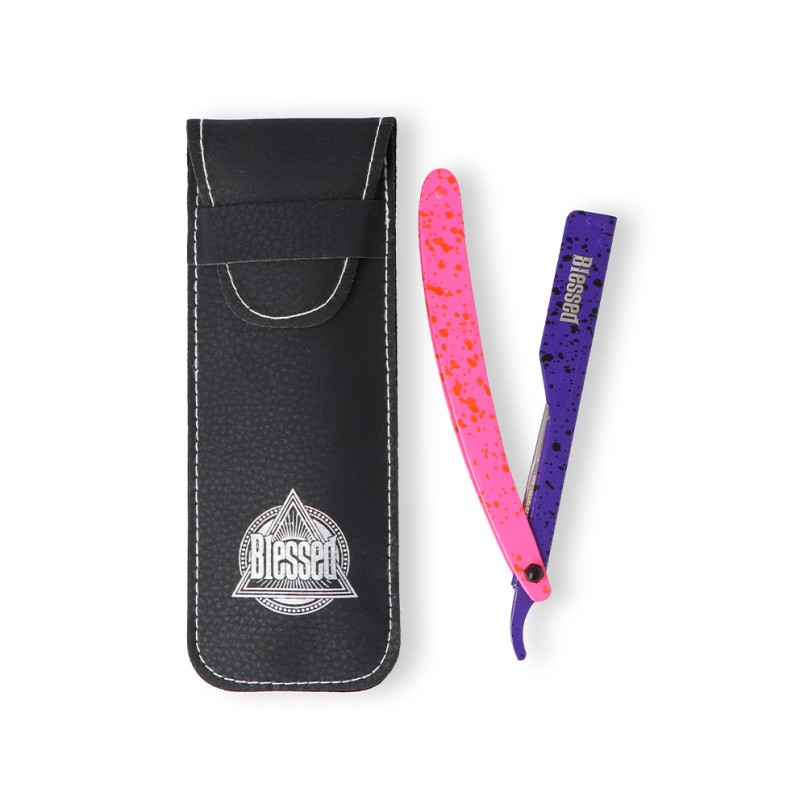 Navaja afeitar neon lila+rosa blessed