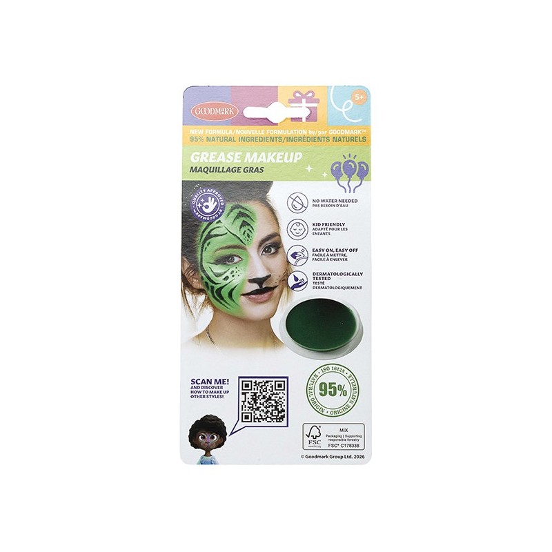 Maquillaje Carnaval Cremoso Goodmark Verde - 14 g
