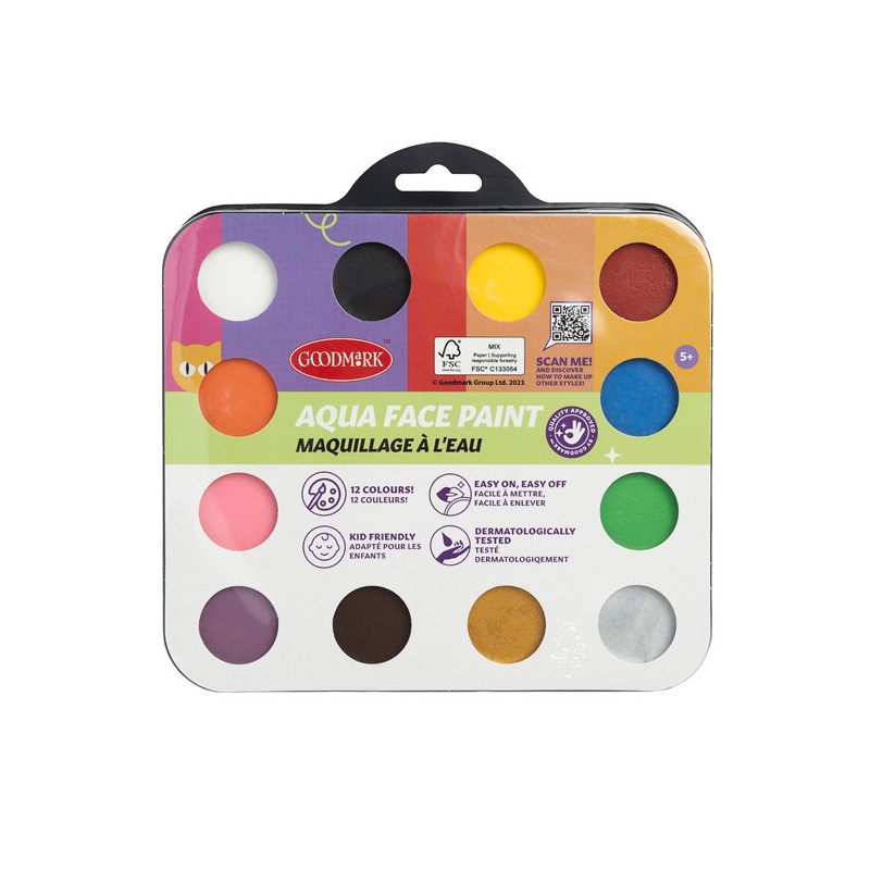 Trucco all'Acqua Palette 12 Colori