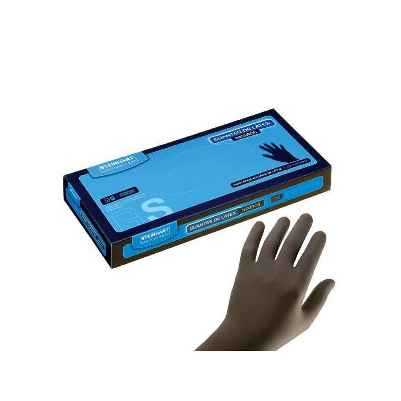 Schwarze Latexhandschuhe, Klein (25 Stück)