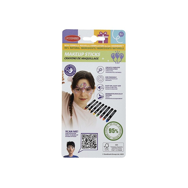 Kit 8 Mini Lápices Grasos Maquillaje Facial Goodmark - 1
