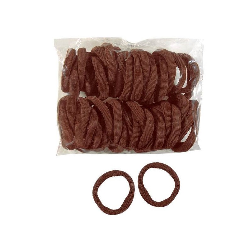 Elástico de Cabelo Marrom (saco 50 peças) Mix - 1