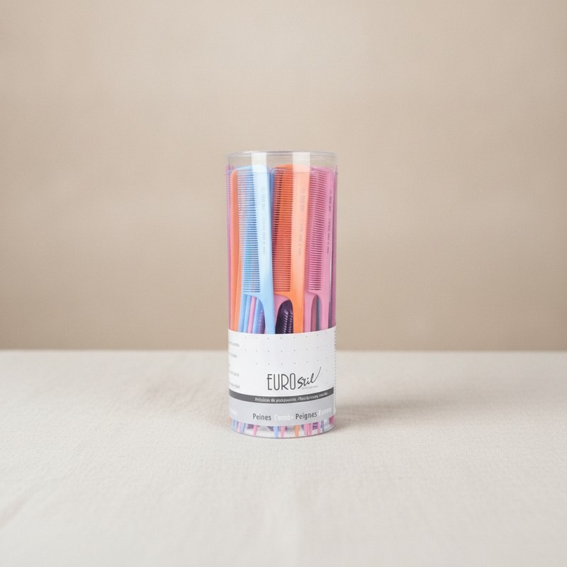 Bote 60 Peines Colores Mod.114 Eurostil - 2