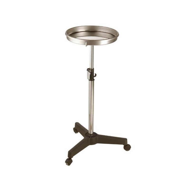 Runder Rollhocker Edelstahl, Fuß und Rollen Mix - 1